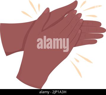Clapping semi flat color vector hand gesture Stock Vector