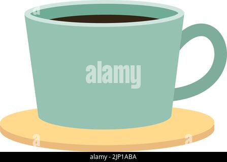Cup of strong coffee semi flat color vector object Stock Vector