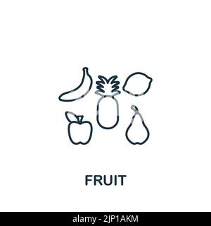 Fruit icon. Monochrome simple line Game Element icon for templates, web design and infographics Stock Vector