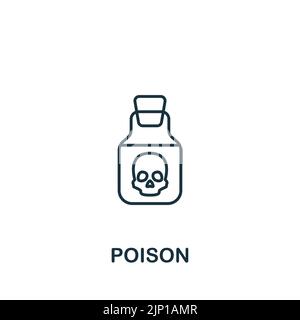 Poison icon. Monochrome simple line Game Element icon for templates, web design and infographics Stock Vector