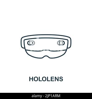 Hololens icon. Monochrome simple line Future Technology icon for templates, web design and infographics Stock Vector