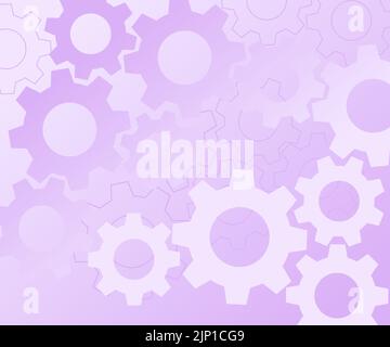 Purple blurry abstract texture with gears shapes Stock Vector
