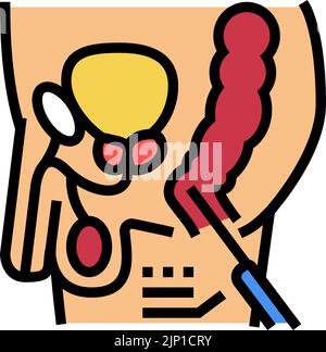 Prostate exam, check color icon. Digital rectal examination. Prostate ...