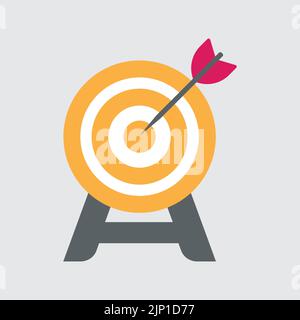 Target concept dart and dartboard icon or symbol Stock Vector