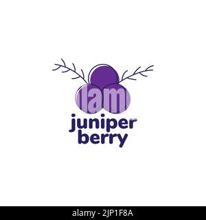 fresh fruit juniper berry logo design Stock Vector