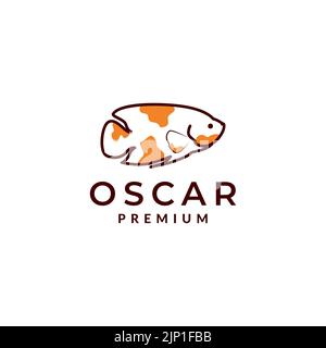 abstract fish oscar logo design Stock Vector