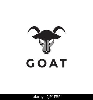 head goat minimal logo design Stock Vector