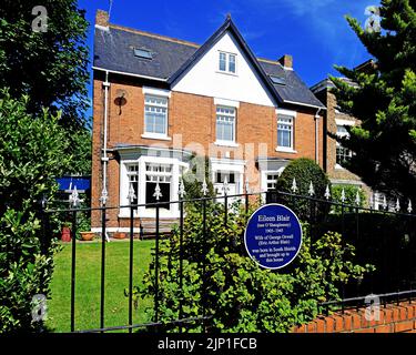 Eileen Blair 1905 1945 wife of author George Orwell real name Eric Arthur Blair 1903 1950 was born and brought up in this house on Beach Rd South Shie Stock Photo