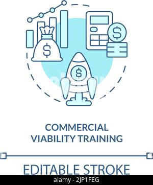 Commercial viability training turquoise concept icon Stock Vector