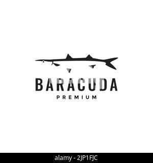fish barracuda minimal logo design Stock Vector
