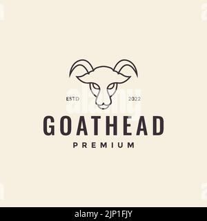 hipster head mountain goat logo design Stock Vector