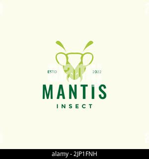 head insect mantis logo design Stock Vector