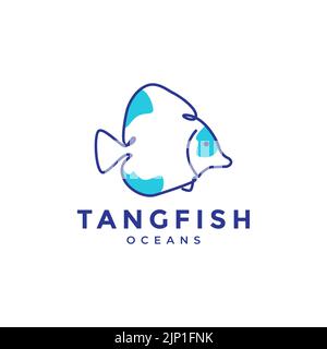 abstract tangfish logo design vector Stock Vector