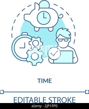 Time turquoise concept icon Stock Vector