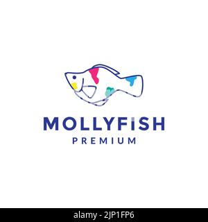 guppy fish abstract logo design Stock Vector