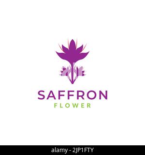 flower saffron modern abstract logo Stock Vector