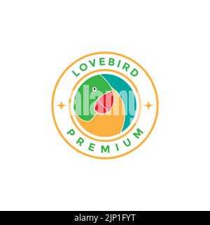 colorful love bird badge logo design Stock Vector