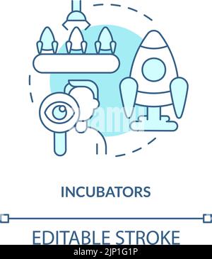 Incubators turquoise concept icon Stock Vector