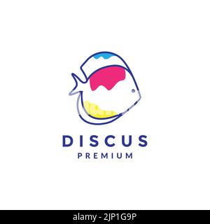 discus fish abstract logo design Stock Vector