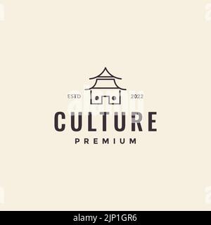 culture pagoda hipster logo design Stock Vector
