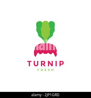 fresh vegetable turnip abstract logo design Stock Vector