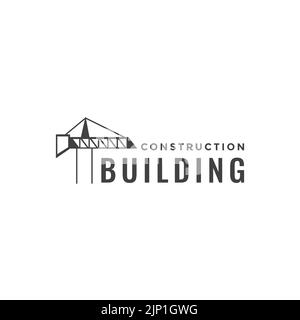 crane construction logo design vector Stock Vector