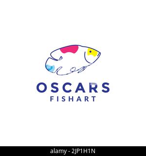 animal fish oscar abstract line logo Stock Vector