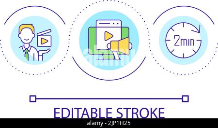 Promotional video loop concept icon Stock Vector