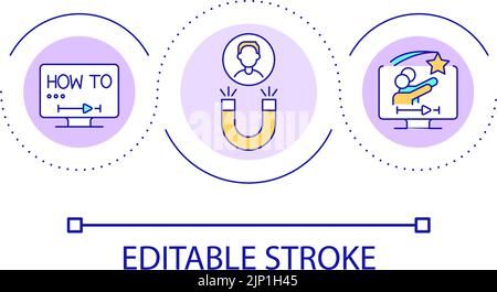 How to attract customer video instruction loop concept icon Stock Vector