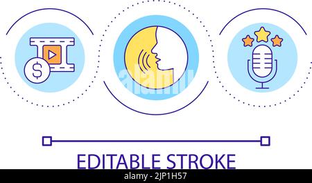 Voice over loop concept icon Stock Vector