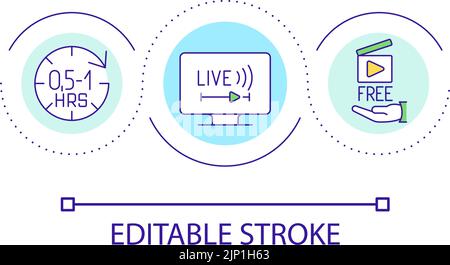 Live broadcasting online loop concept icon Stock Vector