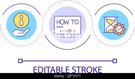 Concise education video loop concept icon Stock Vector