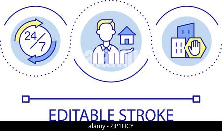 Remote first loop concept icon Stock Vector