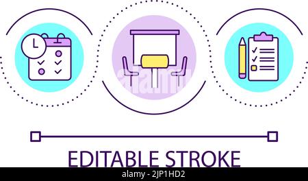 Corporate meeting scheduling loop concept icon Stock Vector