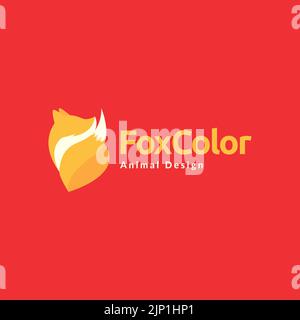 abstract fox with tails logo design Stock Vector