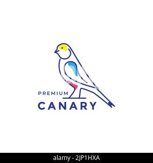 modern lines abstract bird canary logo Stock Vector