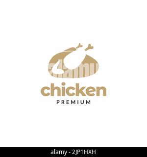 chicken meat modern logo design Stock Vector