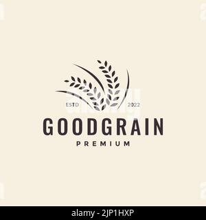 hipster grain wheat logo design Stock Vector
