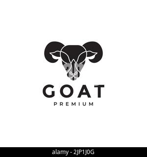 black head goats big horn logo Stock Vector