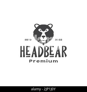 face bear vintage simple logo Stock Vector