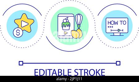 How to prepare food loop concept icon Stock Vector