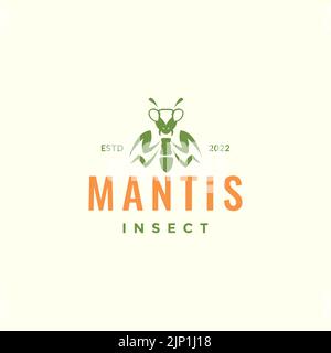 colored vintage mantis logo design Stock Vector