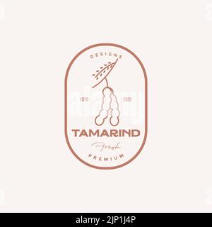 badge tamarind vintage logo design Stock Vector