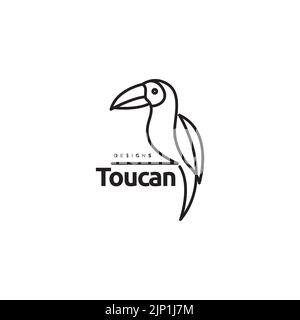 line art toucan bird logo design Stock Vector