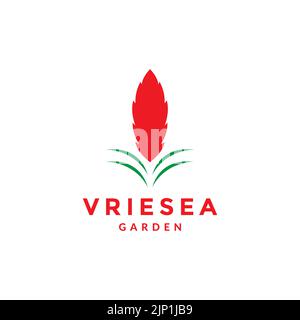 colorful flower vriesea logo design Stock Vector