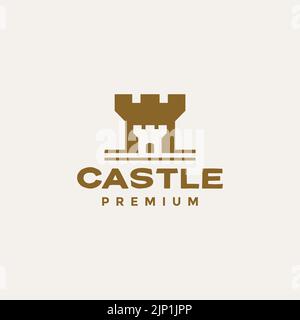 minimal castle gate logo design Stock Vector