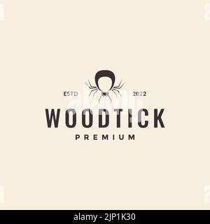 wood tick spider logo vintage Stock Vector