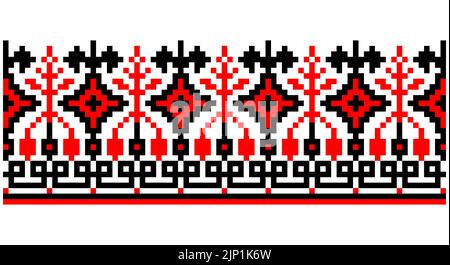 Ukrainian ethnic ornament, seamless pattern. Vector illustration. Slovenian Traditional Pattern Of Ornament. Belarusian pattern. Stock Vector