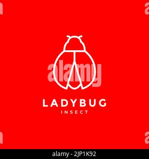 minimalist bug insect logo design Stock Vector