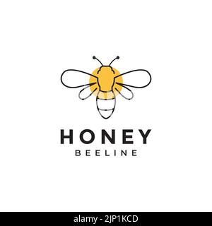 honey bee modern lines logo design Stock Vector